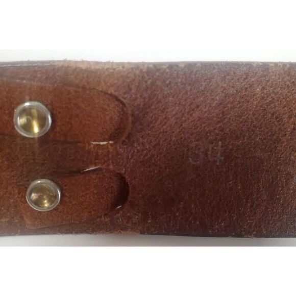 VTG Salvatori Belt 34 Men's Harness Cowhide 9437 Distress Brown Leather Woven - Picture 14 of 14